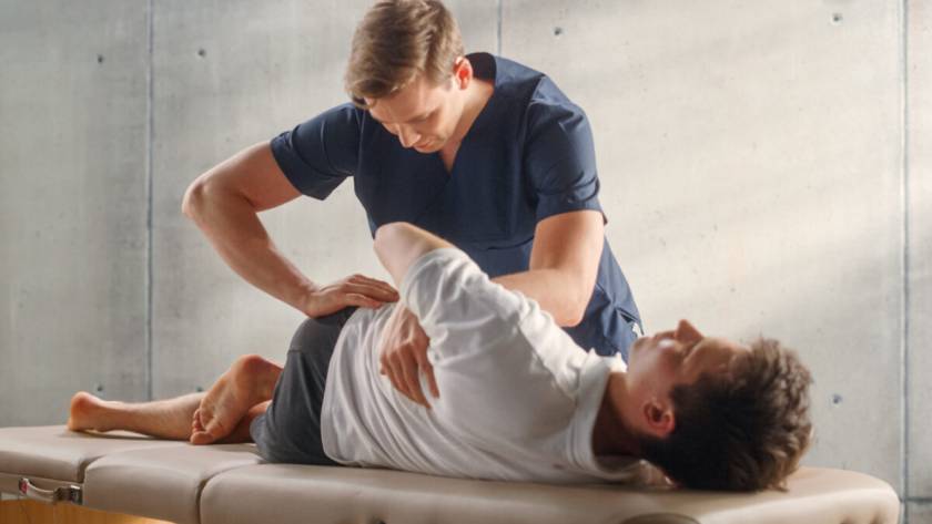 chiropractor massaging a man