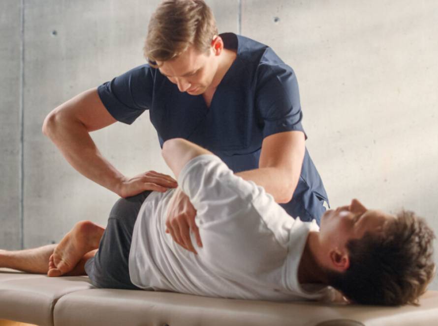 chiropractor massaging a man