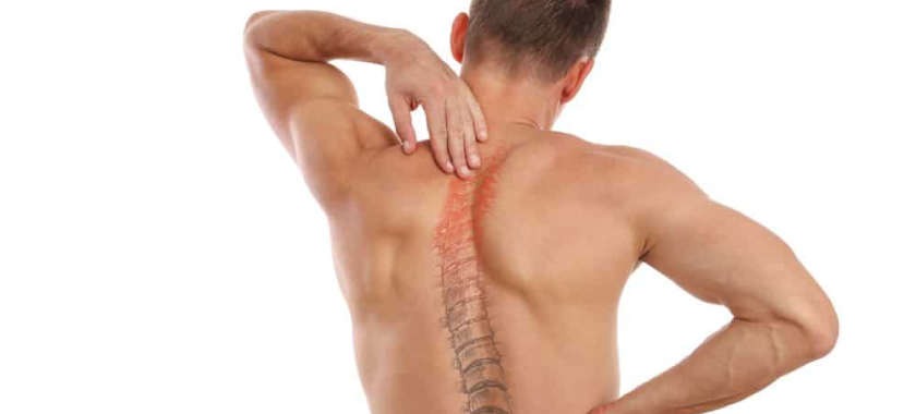 A person with a spine tattoo on his back